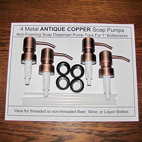 4 Antique Copper Soap Dispenser Pumps for Mason Jar Lids, Wine Bottle, Liquor  Bottles ,  Jack  Daniels