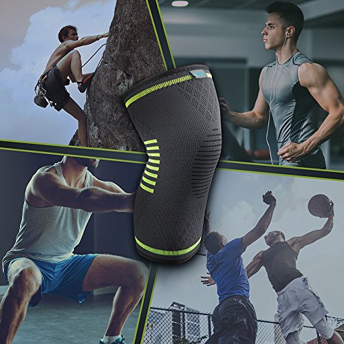 Купить Sable Knee Brace Support Compression Sleeves, 1 Pair FDA