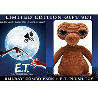 Amazon Com E T The Extra Terrestrial Anniversary Limited Edition Blu Ray Dvd Digital Cop Ultraviolet E T Plush Toy Henry Thomas Dee Wallace Drew Barrymore Peter Coyote Steven Spielberg Cine Y Tv