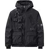 MFCT Men's Techwear Waterproof Windbreaker with Funnel Hoodie