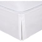 Magic Skirt Tailored Bedskirt, Never Lift Your Mattress, Classic 14” drop length, Pleated Styling, Queen, White