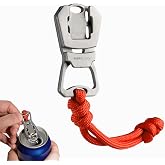 KEEPO LINK Titanium Can Opener &amp; Bottle Opener Combo for EDC, OLT06 | Manual Pull Tab Can Opener Keychain for Soda, Beer, Coke, for Everyday Carry, Comes with Paracord
