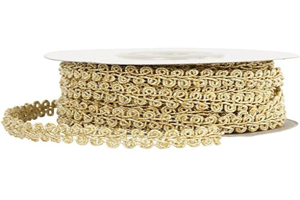 Braided Trim, W: 10 mm, Gold, 10 m