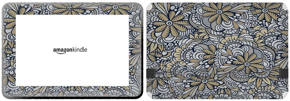 Get it Stick it SkinTabAmaFireHD89_16 Black Background with Flower Design Skin for 8.9-Inch Amazon Kindle Fire HD
