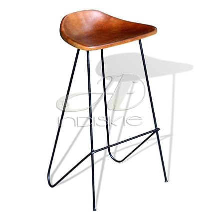 Indiskie Vintage Industrial Look Bar Chair Counter Stool Brown Bar Restaurant Furniture