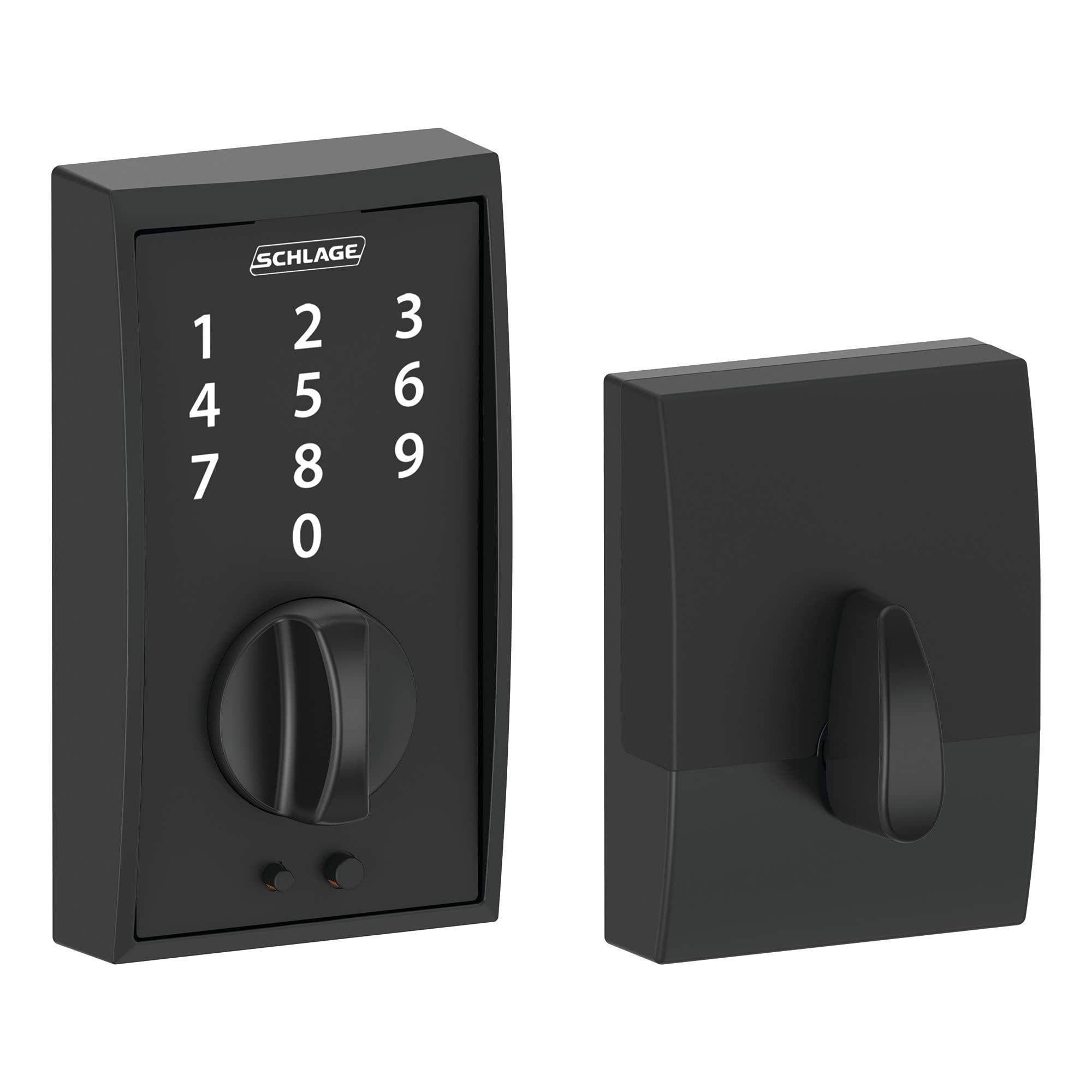 Schlage BE375 CEN 622 Touch Keyless Touchscreen Electronic Deadbolt Lock, Matte Black