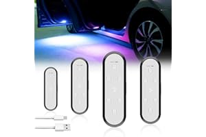 Sidaqi 4PCS 7 Colors Car LED Door Lights Interior Magnetic Wireless Car Door Projector Lights Waterproof Welcome Lights with Infrared Sensing Doors Step Courtesy Car Door Lights for Warning Decoration