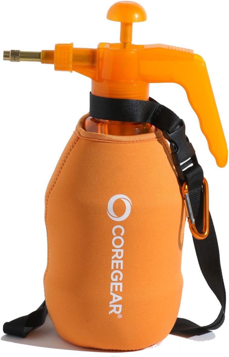 CoreGear (ULTRA COOL XL) USA Misters 1.5 Liter Personal Pump Water Mister & Sprayer With Full Neoprene Jacket… (Orange)