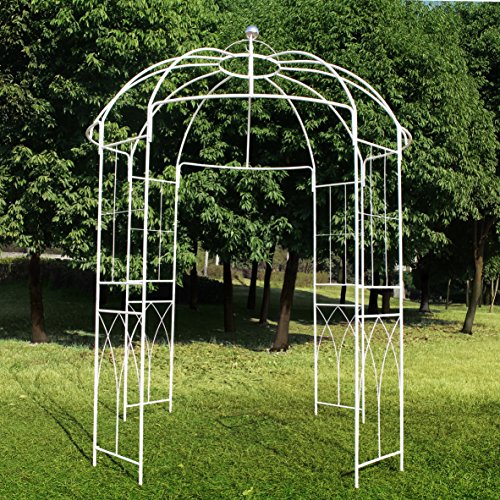 OUTOUR French Style 4Sided Birdcage Shape Metal Gazebo Pergola