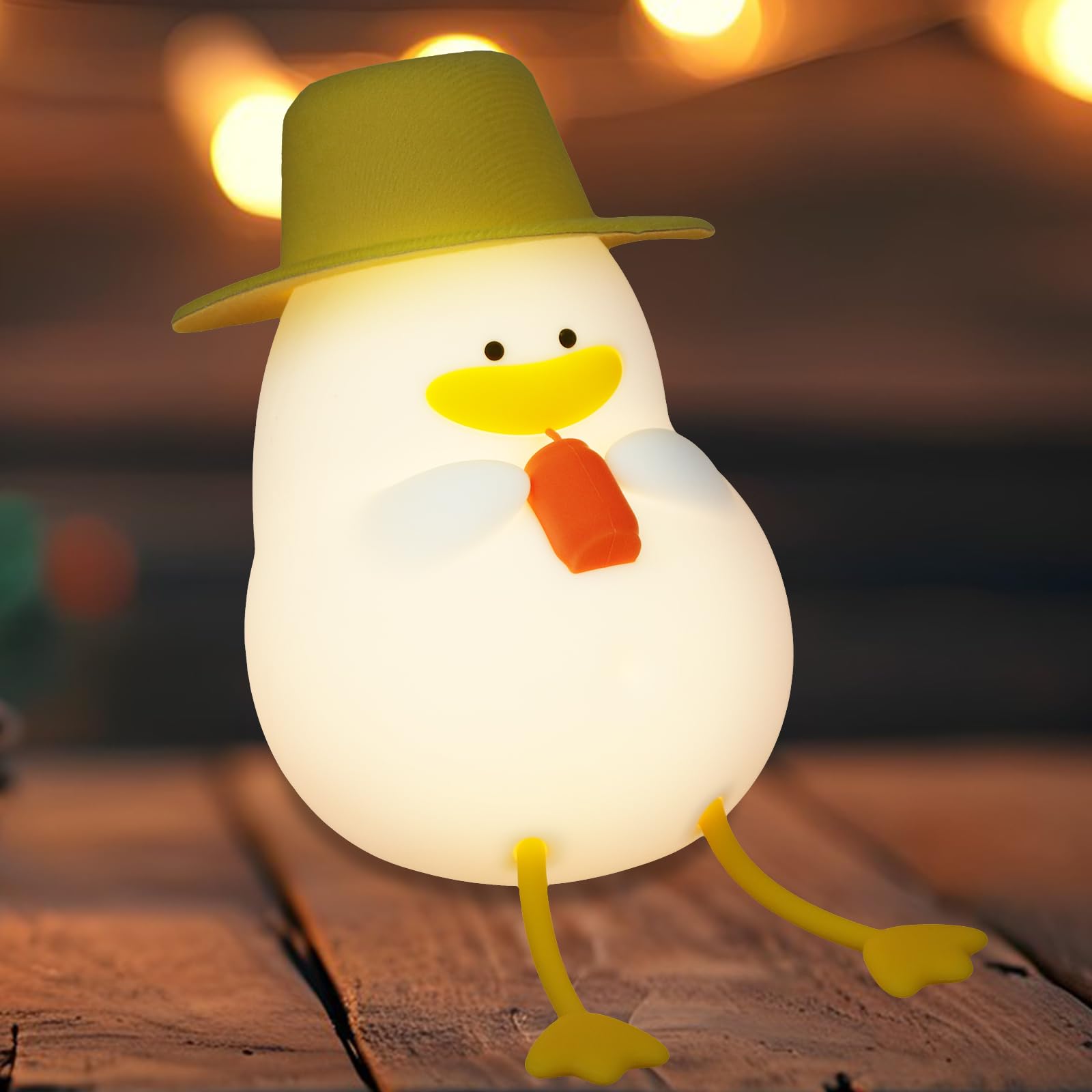 Duck Night Light, Silicone Portable Night Light Duck lamp 1200mAh Rechargeable Nightlights Night Light Lamp Gifts Nursery Duck Night Light with Warm Color & Dimming Function for Teenagers Bedroom