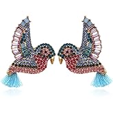 Bird Tassel Earrings for Women, Cute Bird Statement Earrings for Womens, Tropical Bird Dangle Earrings Hypoallergenic, Bohemian Hummingbird Drop Earrings, Cute Animal Earrings Studs