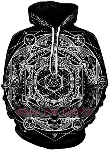 Fighting U 2018 New Psychedelic Trippy Visionary Hoodie Mayan Totem 3D Print Mens Womens Hooded Sweatshirt