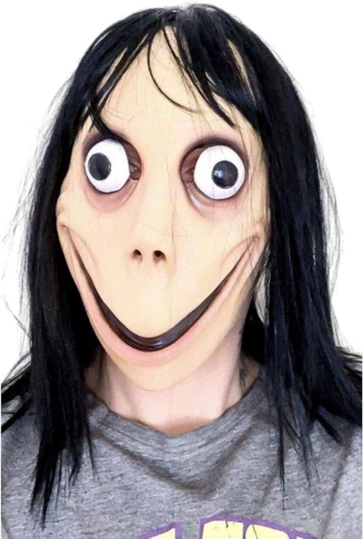Amazon Com Luxury Trendy 2019 Trend Hallowen Momo Mask Scary Mask Beige Medium Clothing
