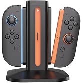 afbptek Switch 2 Joy Con Charging Station, LED Indicator, 4 Joycon Controller Charger Dock, USB Powered for Nintendo Switch 2 Joy-Con L/R Controller (Black)