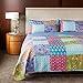 SLPR All is Bright 3-Piece Quilt Set – Queen Size with 2 Shams, Summer Lightweight Quilted Bedspread with Colorful Patchwork, Bohemian Vintage-Inspired Bedding for All Seasons