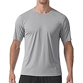 PLUMZJOY Men's Short Sleeve T-Shirt UPF 50+ Quick Dry Rash Guard Athletic Running T Shirts UV Sun Protection Swim Water Shirt
