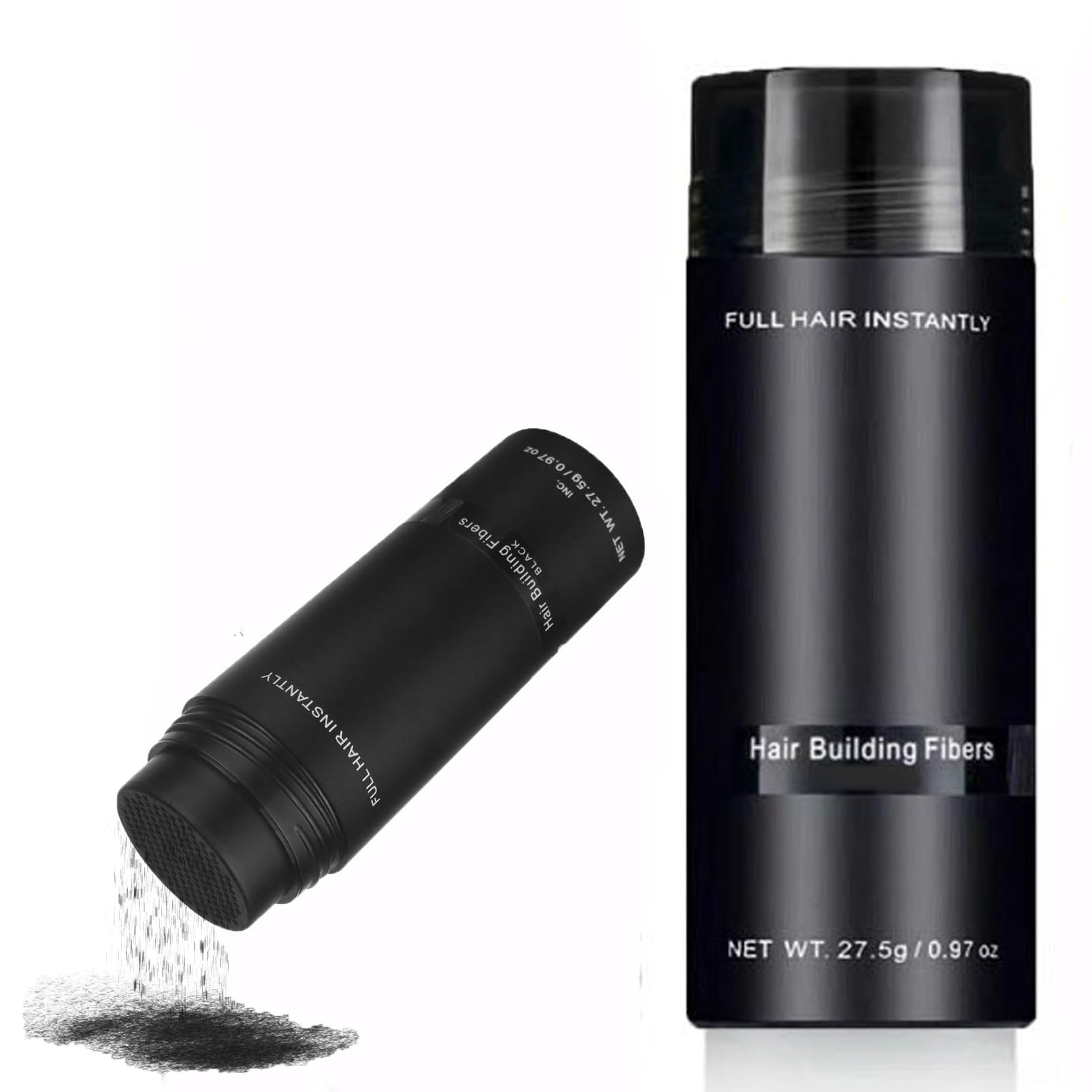 Hair Building Fibers - Natural Fibres for Men & Women, Waterproof & Instant Hair Loss Concealer - Black