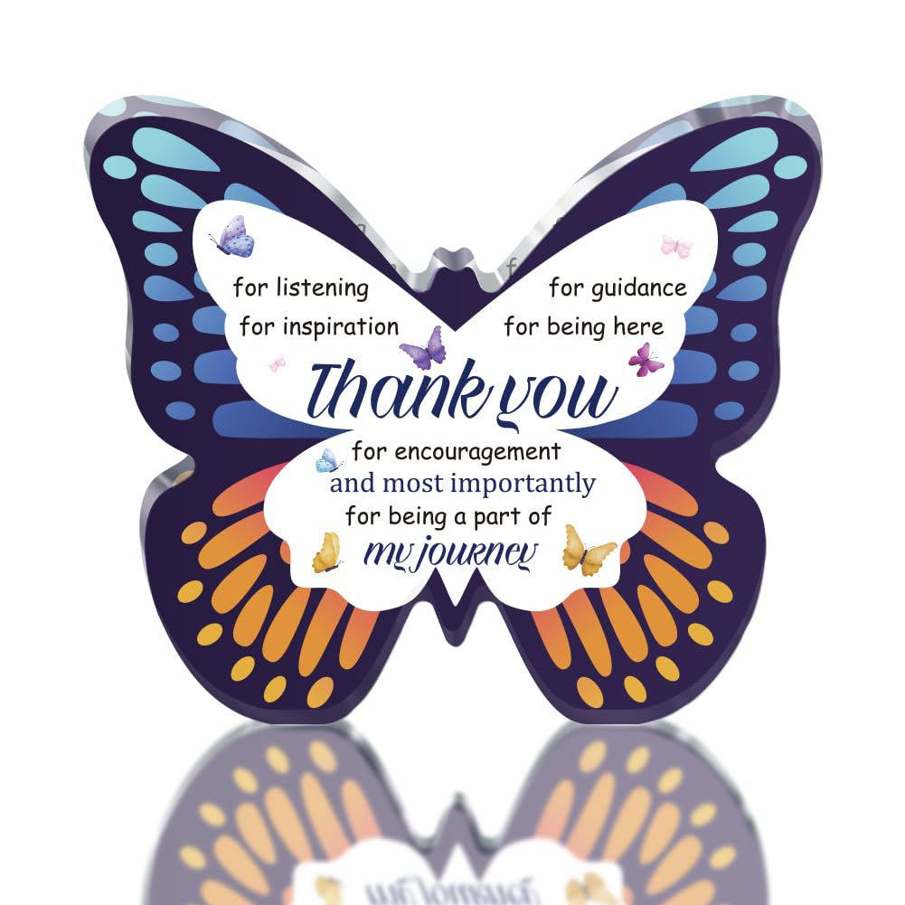 Photo 1 of SUPERDANT Thank You Gifts for Women Butterfly Acrylic Plaque Paperweight for Home Office Table Appreciation Gift for Friend Teacher Coworker Butterflies Decor Sign for Birthday Christmas Thanksgiving Bigger Size