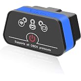 Vgate iCar2 OBD2 Scanner Scan Tools Interface Wi-Fi Adapter Check Engine Light Car Diagnostic Tool for iOS &amp; Android Auto Sleep (Blue)