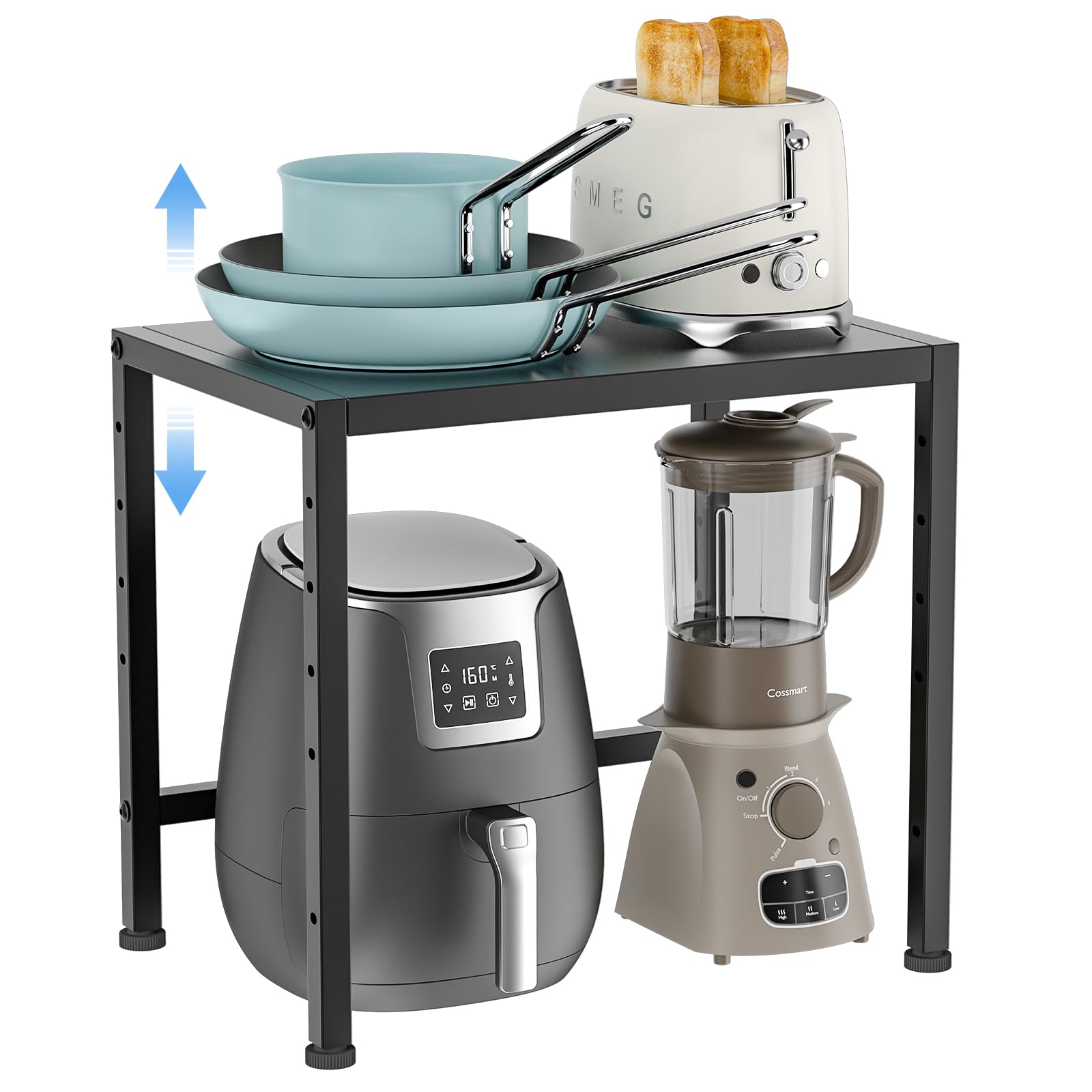 Photo 1 of 17.3 Inches Metal Storage Shelves,150LBS Heavy Duty Shelving Units and Storage For Small Appliance,Adjustable Utility Storage and Organization Shelf Rack For Kitchen Cabinet Closet Under Sink Pantry