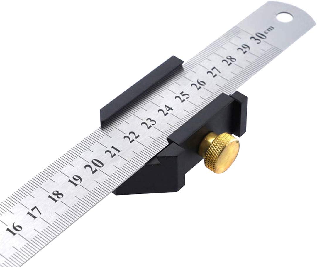 O-Kinee Steel Ruler Positioning Block Stop Block Woodworking Line ...