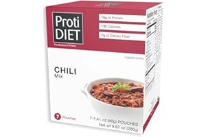 ProtiDiet - High Protein Chili Mix, 15g Protein, Low Calorie, 7 Servings Per Box