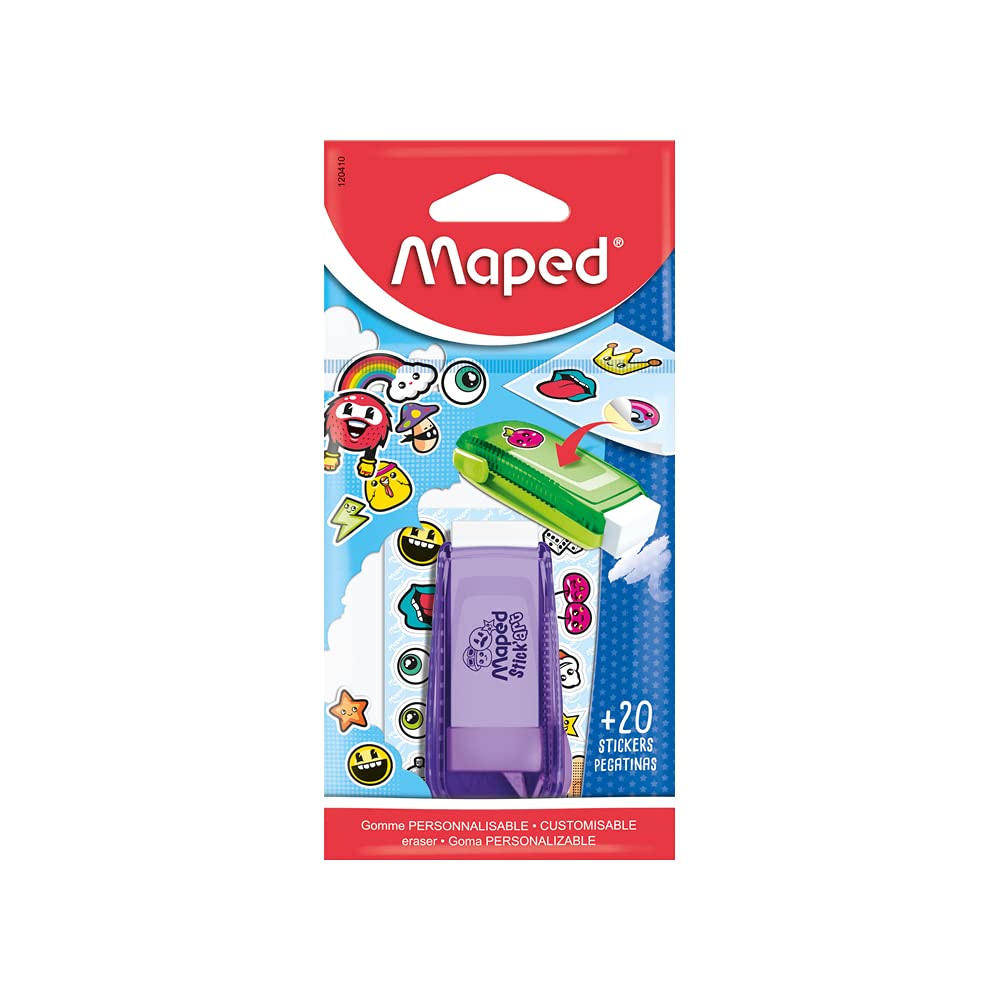 Maped Stick'Art Eraser and Stickers (Assorted Colours)