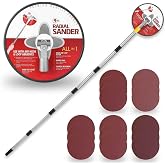 9 Inch Pole Sander Drywall，81 Inch Manual Hand Sander Pole Kit，360&deg;，Firmly | Paint Project，，Firmly Pole，Premium Sandpaper Quality，360&deg; Swivel Sanding Head， 3 Each Sanding Disc 80, 100, 120, 180, 240