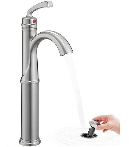 Single Handle Bathroom Faucet Brushed Nickel, Brass Vessel Sink Faucet