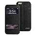 iPhone 6 Case, Labato Genuine Leather Stand Case Magnetic Cases/Covers Compatible with IOS8 Fold Stand&Window Open Case+100% Handmade Folio flip case for Apple iPhone 6 4.7'', Black Lbt-IP6-12L10