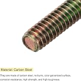 sourcing map 12pcs Fully Threaded Rods 1/4x1" Carbon Steel All Thread Studs view 4