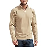 RGJU Mens Quarter Zip Pullover Fleece, Outdoor Half Zipper Jacket 1/4 Zipped Thermal Sweatshirt Regular Fitted