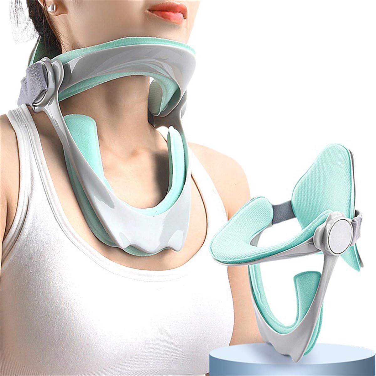 Photo 1 of Neck Brace for Neck Pain and Support, 360° Adjustable Cervical Collar, Soft Neck Traction Device Neck Stretcher Orthotic Corrector, for Forward Head Posture Correction, Cervical Spine Pressure Relief