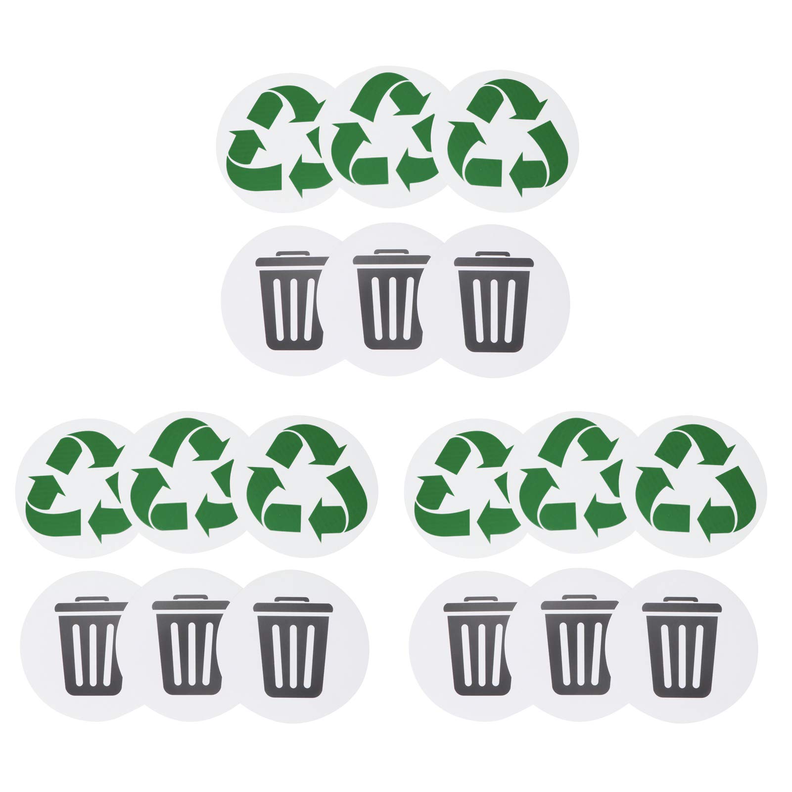 HERCHR Recycling Bin Stickers,18Pcs Self Adhesive Waterproof Recycle and Trash Decals Recycle Sticker for Bin,Recycling Decal Sign for Trash Can Bin,PVC Recycling Stickers Rubbish Can Label