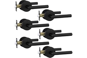 Haidms Black Door Handles 6 Packs, Privacy Matte Black Door Handle, Matte Black Interior Door Handle, Matte Black Door Lever, Bathroom Door Handles Interior, Modern Bedroom Door Handle