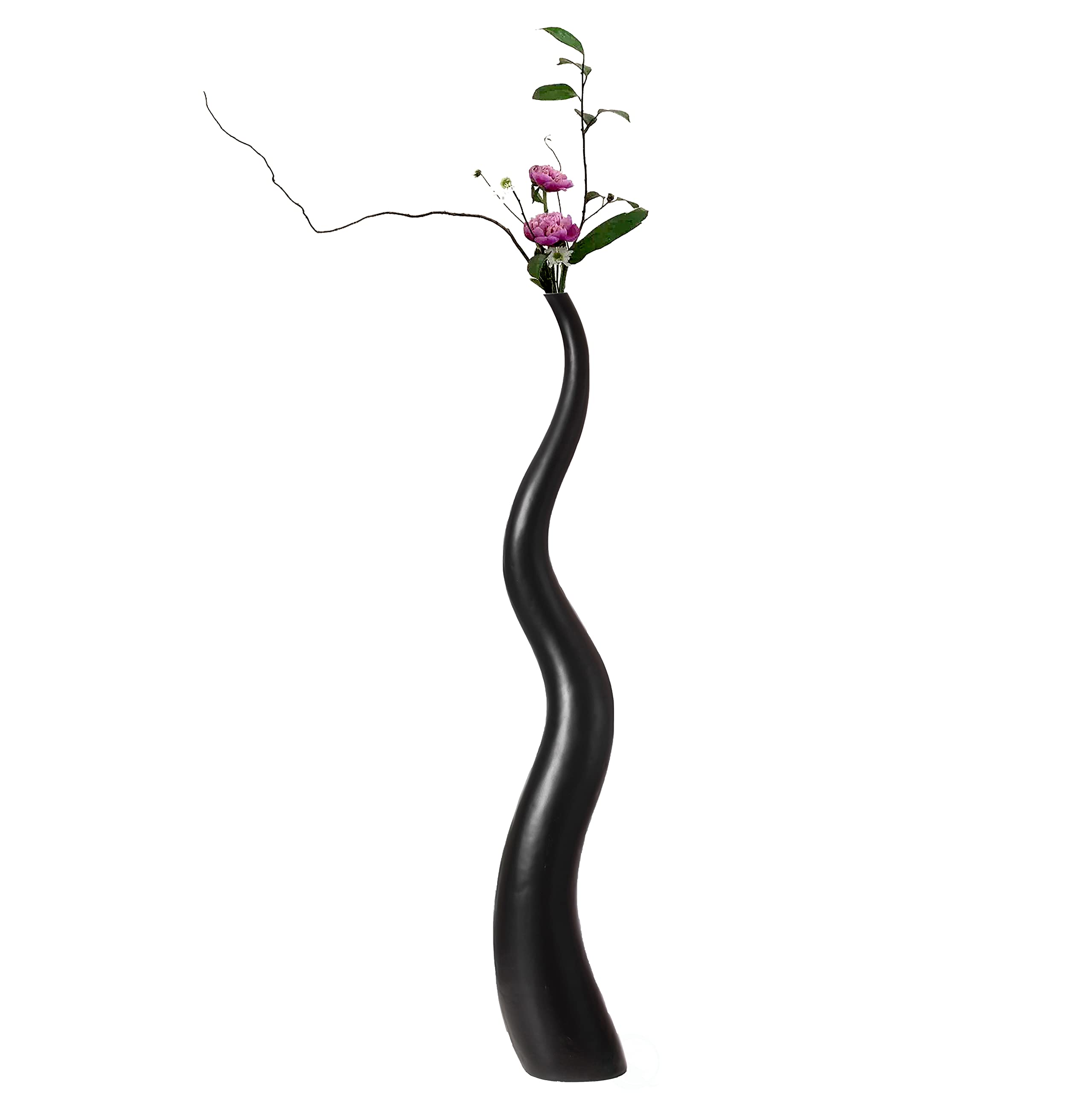 Photo 1 of ***FACTORY SEALED, OPENED FOR INSPECTION***Tall Ceramic Black Animal Horn Floor Vase Elegant for Entryway Dining Living Room Decor Statement Piece with Distinctive Antler-Inspired Design Blending Contemporary Elegance and Nature-Inspired