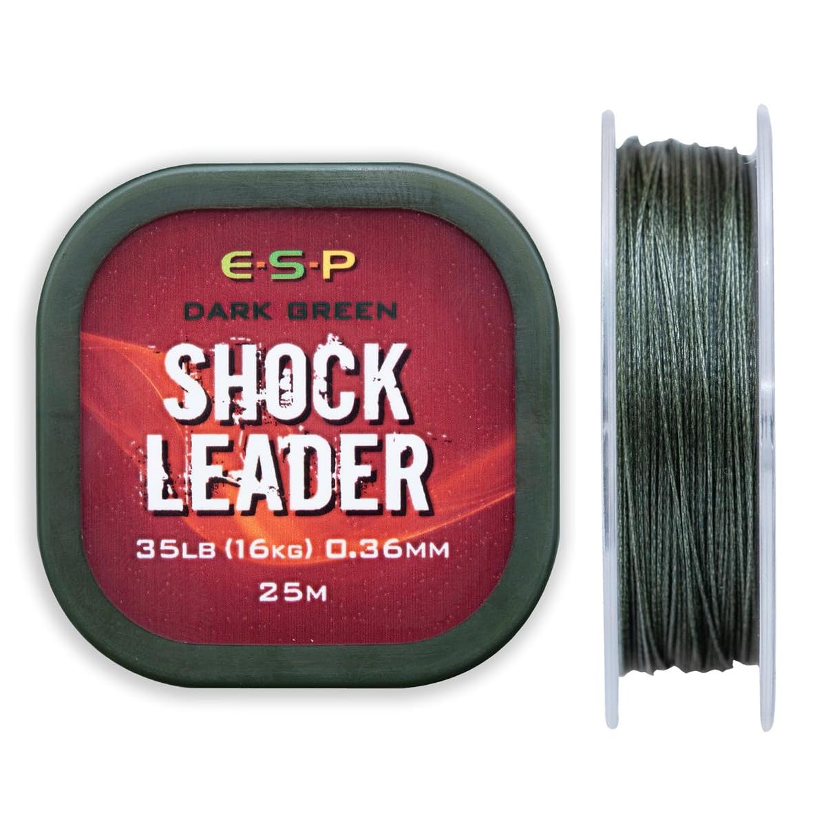 ESP Dark Green Shock Leader 35lb / 25m Spool
