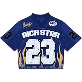 SOLY HUX Men's Short Sleeve Jersey Shirts V Neck Graphic T-Shirt Cool Tees Streetwear