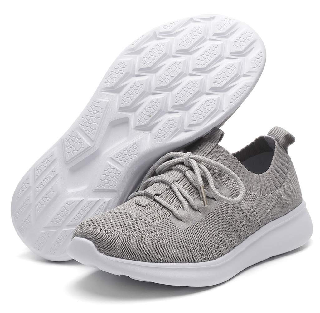 DADAWEN Women's Athletic Walking Shoes Lightweight Casual Breathable Sneakers Tennis Shoe Gray US Size 7 - Image 4
