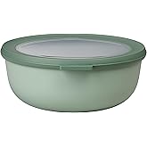 Mepal Cirqula 42oz/1,250ml Multi Food Storage & Serving Shallow Bowls with Transparent Lids | Perfect for Food Prep | Microwave & Dishwasher Safe | Nordic Jade | Made in Holland
