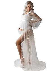 Womens Tulle Maternity Dress for Photoshoot Pearl