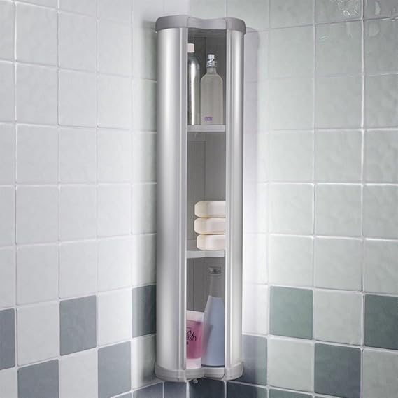 Showerlux Stowaway Storage Corner Unit in Silver Amazon.co.uk DIY & Tools