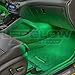 LEDGlow 4pc Green LED Interior Footwell Underdash Neon Lighting Kit for Cars & Trucks - 7 Unique Patterns - Music Mode - 8 Brightness Levels - Auto Illumination - Includes Cigarette Power Adapter