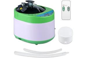 ZONEMEL 4 Liters Sauna Steamer, Portable Steam Generator with Remote Control, Stainless Steel Pot, Spa Machine with Timer Display for Body Detox (US Plug, Green)
