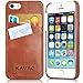 KAVAJ iPhone SE/5S/5 Case Cover Leather Tokyo Cognac Brown - Genuine Leather Back Cover with Business Card Holder. Slim Fit Back Cover As Premium Accessory for Apple iPhone Doubles As A Wallet