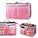 GEARONIC TM Lady Women Travel Insert Organizer Compartment Bag Handbag Purse Large Liner Tidy Bag - Pink