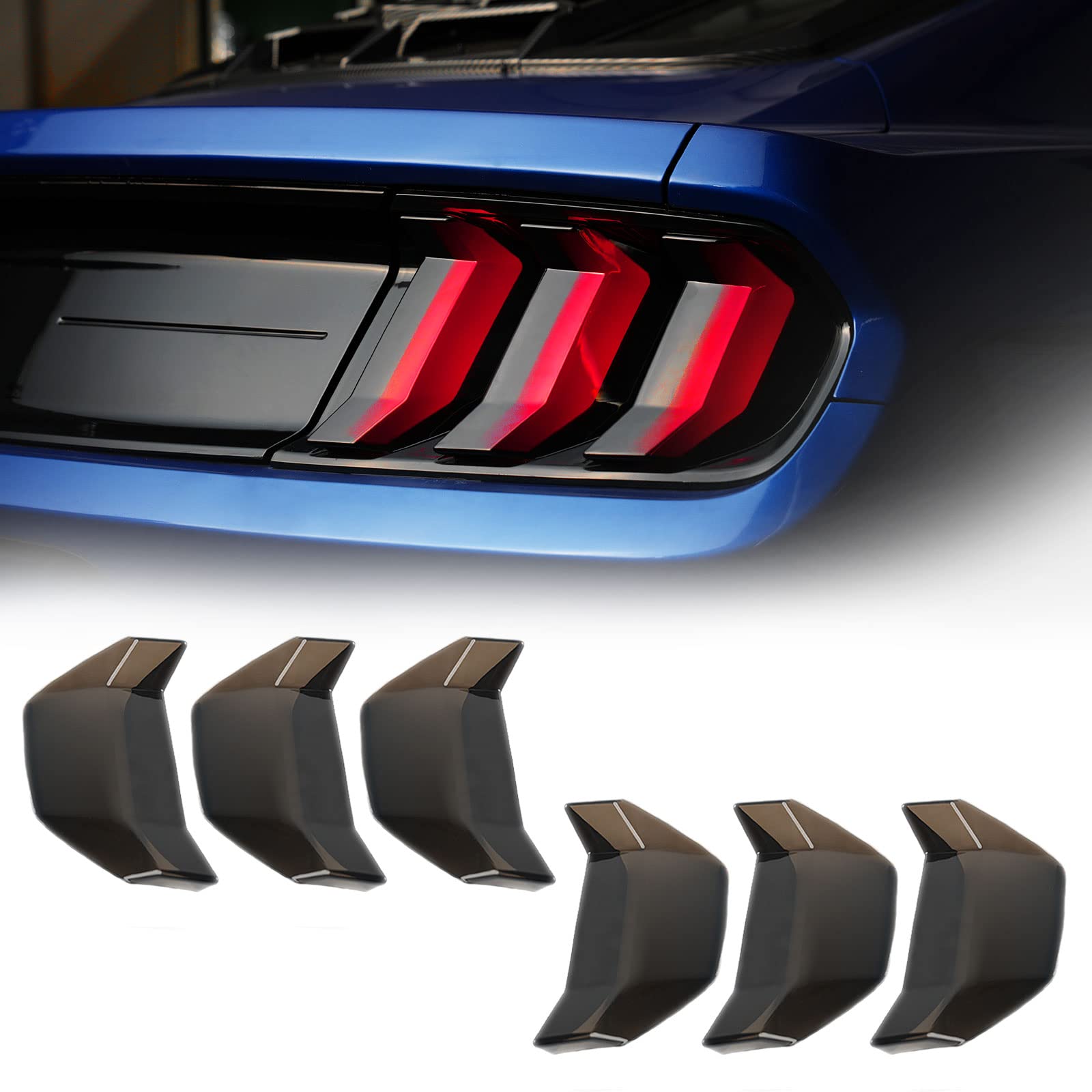 Photo 1 of LitMiRaCle Smoke Black Taillight Protector Cover Compatible Ford Mustang, PC Resin Tail Shades, Taillight Decorative Shade Accessories Compatible Ford Mustang 2018 2019 2020 2021 2022