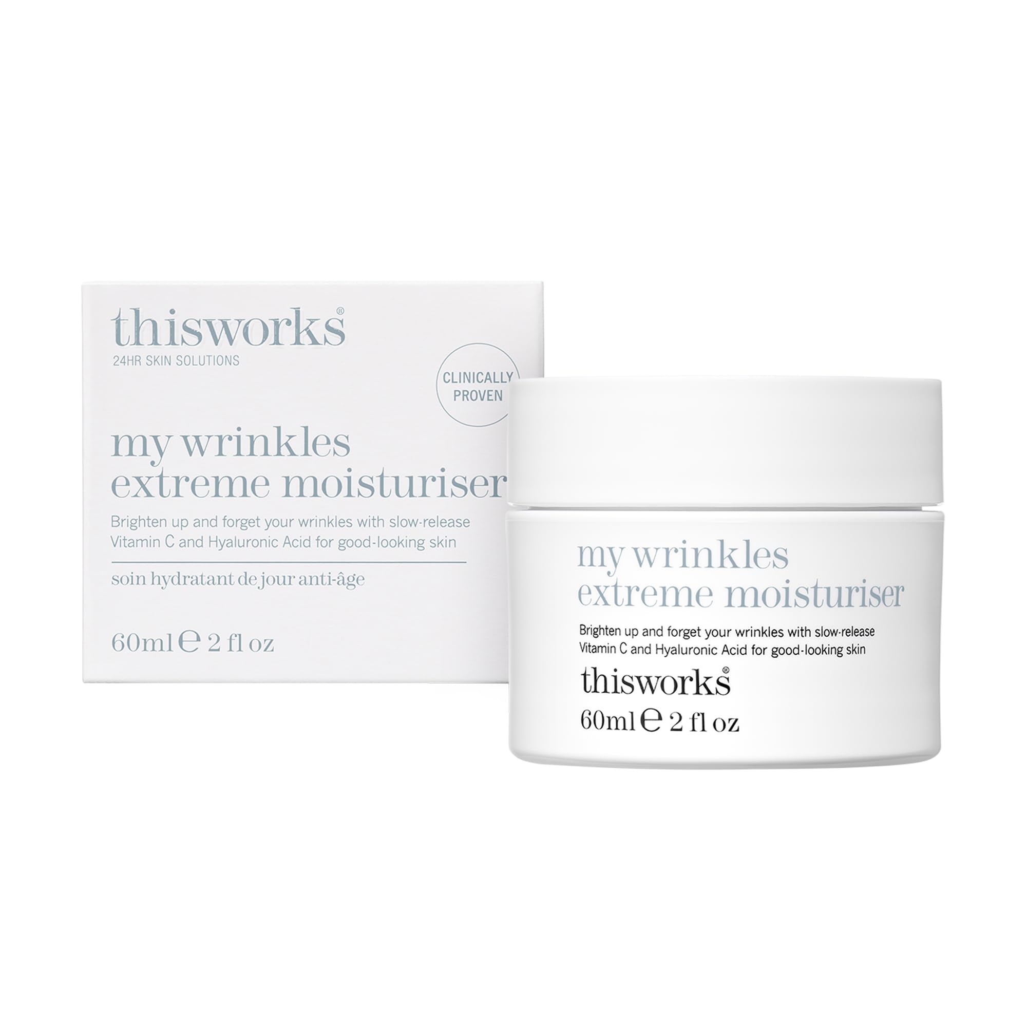 This Works My Wrinkles Extreme Moisture, 60 ml - Anti Aging Face Cream with Bakuchiol, Vitamin C and Hyaluronic Acid - Brightening Moisturiser to Smooth and Plump Dehydrated Skin