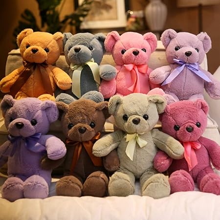 Amazon 十色展開 熊ぬいぐるみ テディベア おもちゃ くま 縫い包み 可愛い熊 動物 小さい 大きい 添い寝 飾り物 柔らかい ふわふわ 子供 お誕生日 バレンタイン プレゼント 贈り物 抱っこクッション 洗える お人形 お祝い ぬいぐるみ おもちゃ