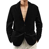 CLSEN Corduroy Jacket Men Slim Fit Blazer for Men Vintage Cotton Blend Sport Coat for Office Wedding Casual Formal Outdoor
